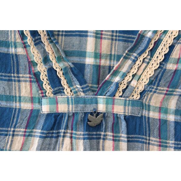 Dream out Loud by Selena Gomez Y2K Plaid Peasant Top - Picture 4 of 8